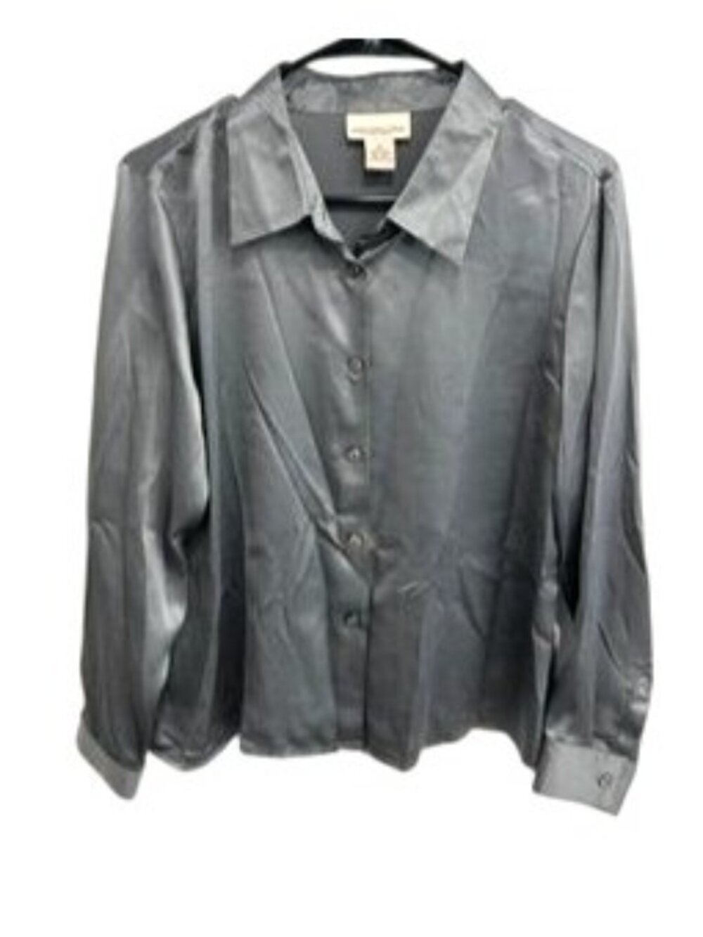 Monterey Bay 14P Gray 100% Silk Button Up Shirt Minimalist Old Money